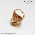 14437 High finishing oval shape diamond paved gridding big ring gold plated copper alloy ring